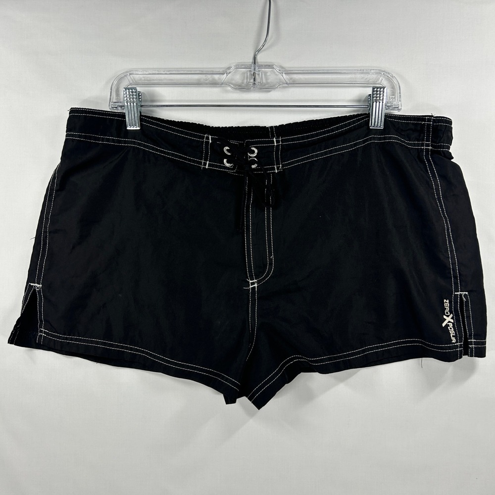 Vintage Y2K Zero Xposur Black Swim Trunks Board Shorts Large